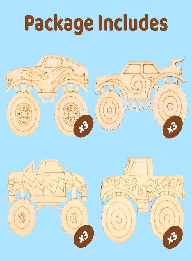 GOGREENWOVEN Monster Truck Party Favors - 12 PCS Truck Car Birthday Party Supplies - Car Bubbles & Paint Crafts - Monster Truck Birthday Decorations Goodie Bags Gifts Prizes for Kids Girls Toddler - Image 3